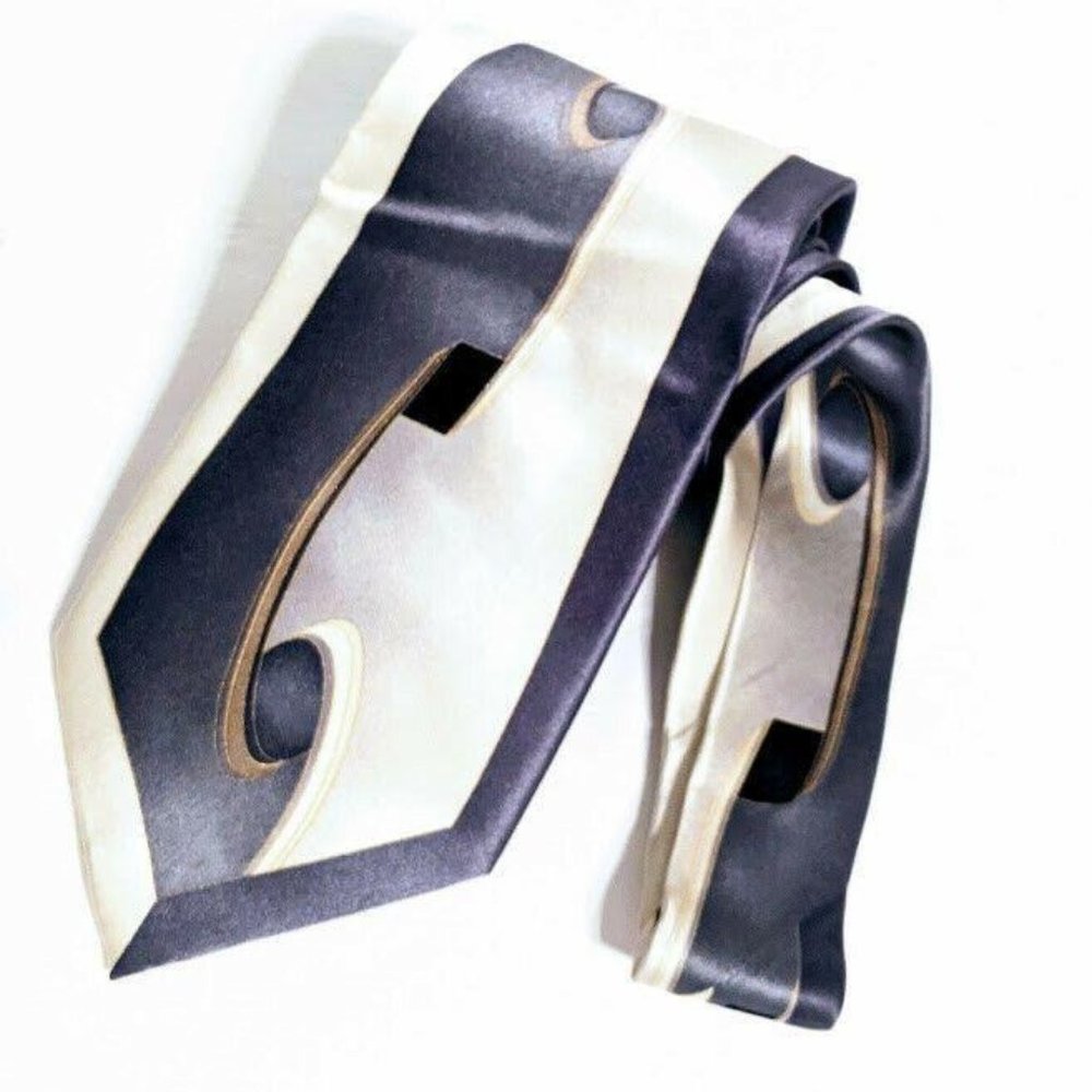Men's Il Canto Italian Designer Gray Gold Neck Tie